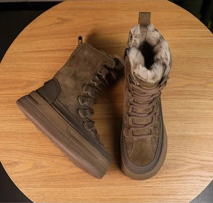 Vivienne Suede Faux Fur Platform Boots
