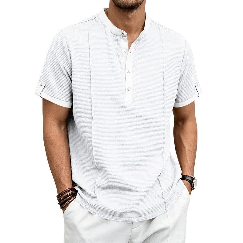 Walter Men's Textured Knit Button-Up Shirt