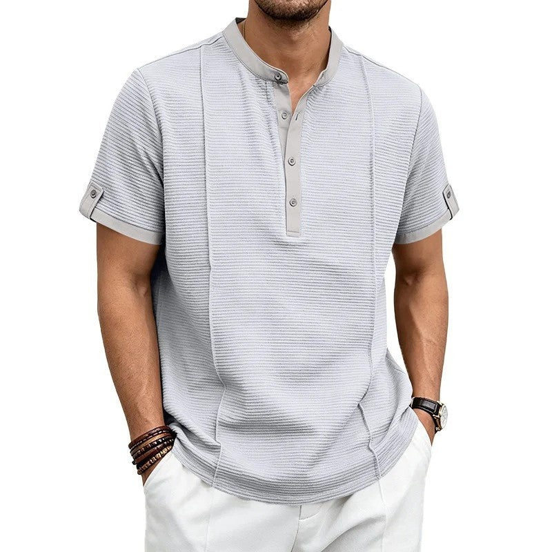 Walter Men's Textured Knit Button-Up Shirt