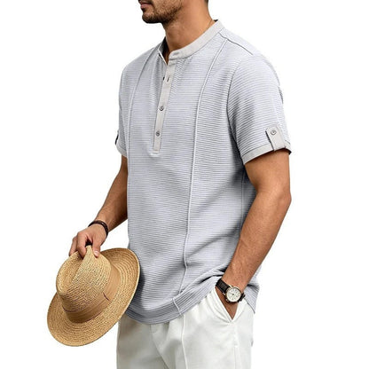 Walter Men's Textured Knit Button-Up Shirt