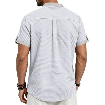 Walter Men's Textured Knit Button-Up Shirt