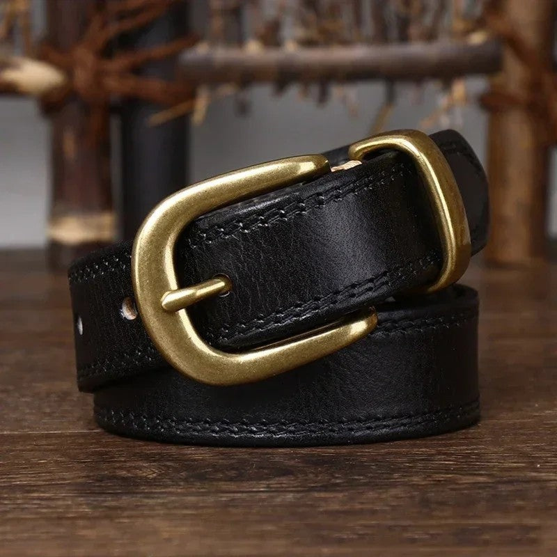 Wren Leather Polished Buckle Belt Genuine Leather