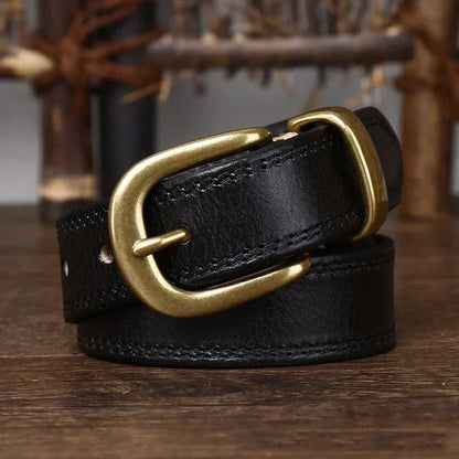 Wren Leather Polished Buckle Belt Genuine Leather