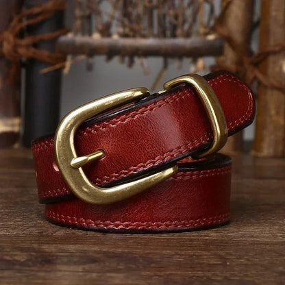 Wren Leather Polished Buckle Belt Genuine Leather