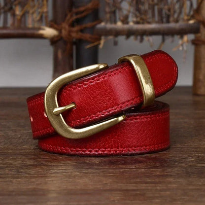 Wren Leather Polished Buckle Belt Genuine Leather