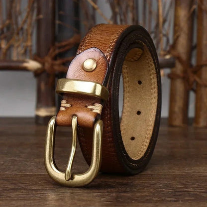 Wren Leather Polished Buckle Belt Genuine Leather