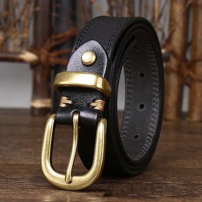Wren Leather Polished Buckle Belt Genuine Leather