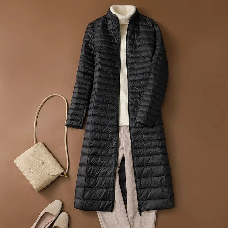 Yvon Lightweight Quilted Long Puffer Coat
