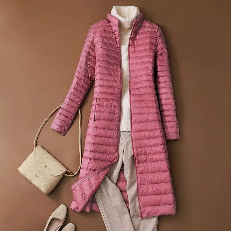 Yvon Lightweight Quilted Long Puffer Coat