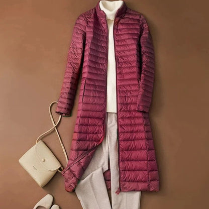 Yvon Lightweight Quilted Long Puffer Coat